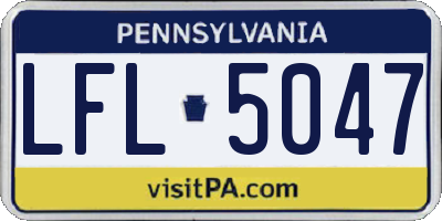 PA license plate LFL5047