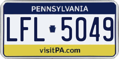 PA license plate LFL5049