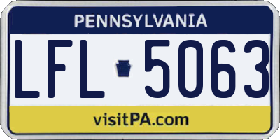 PA license plate LFL5063