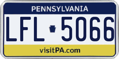 PA license plate LFL5066