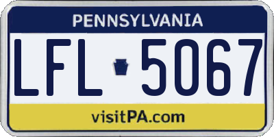 PA license plate LFL5067