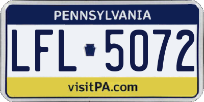 PA license plate LFL5072