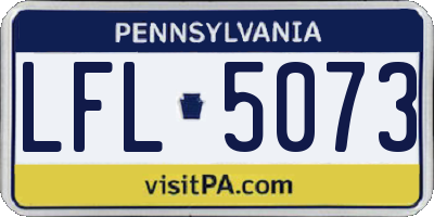 PA license plate LFL5073