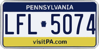 PA license plate LFL5074