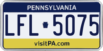 PA license plate LFL5075