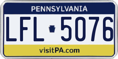 PA license plate LFL5076