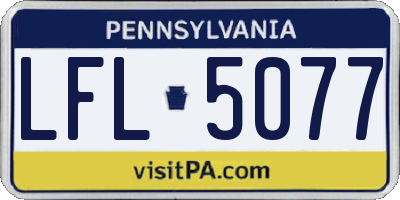 PA license plate LFL5077
