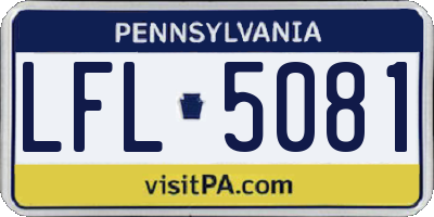 PA license plate LFL5081