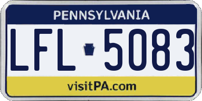 PA license plate LFL5083