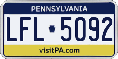 PA license plate LFL5092