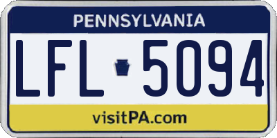 PA license plate LFL5094