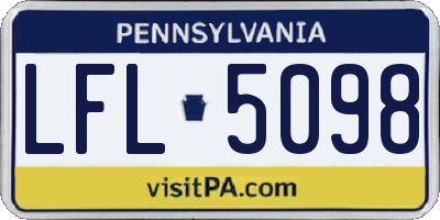 PA license plate LFL5098