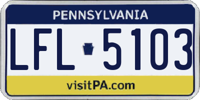 PA license plate LFL5103