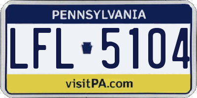 PA license plate LFL5104