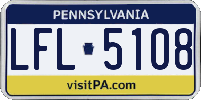 PA license plate LFL5108
