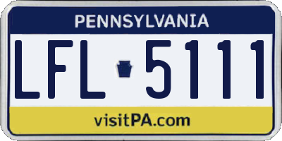 PA license plate LFL5111