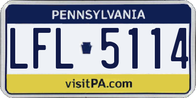 PA license plate LFL5114