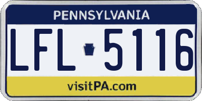 PA license plate LFL5116