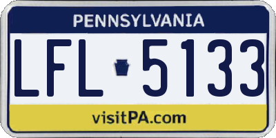 PA license plate LFL5133