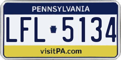 PA license plate LFL5134