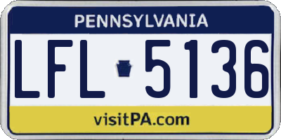 PA license plate LFL5136