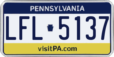 PA license plate LFL5137