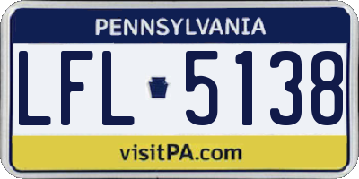 PA license plate LFL5138