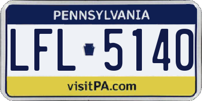 PA license plate LFL5140