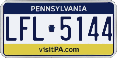 PA license plate LFL5144