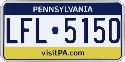 PA license plate LFL5150