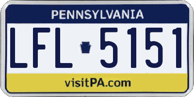 PA license plate LFL5151