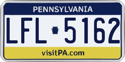 PA license plate LFL5162