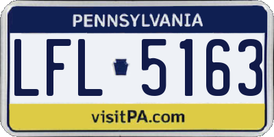 PA license plate LFL5163