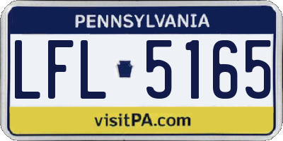 PA license plate LFL5165