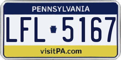 PA license plate LFL5167