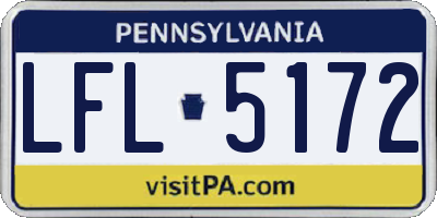 PA license plate LFL5172