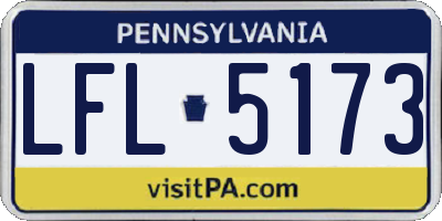PA license plate LFL5173
