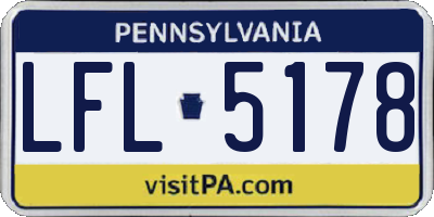 PA license plate LFL5178