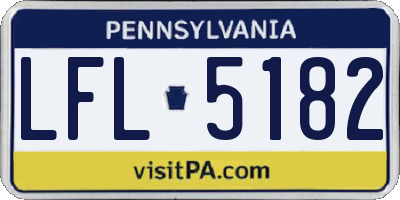 PA license plate LFL5182