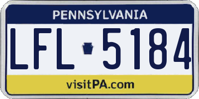 PA license plate LFL5184