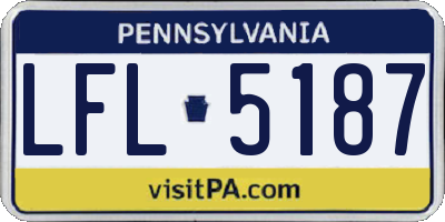 PA license plate LFL5187
