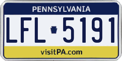 PA license plate LFL5191