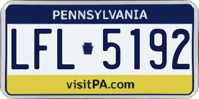 PA license plate LFL5192
