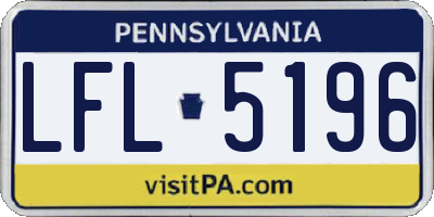 PA license plate LFL5196