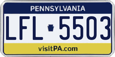 PA license plate LFL5503