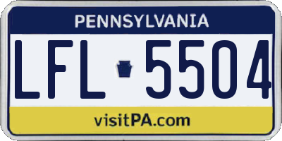 PA license plate LFL5504