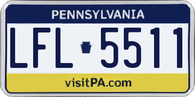 PA license plate LFL5511