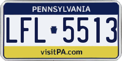 PA license plate LFL5513