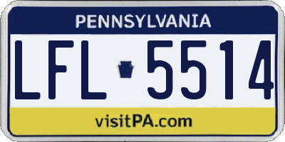 PA license plate LFL5514