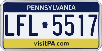 PA license plate LFL5517
